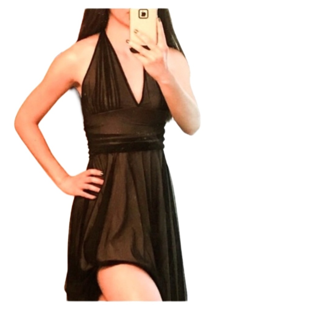 Rampage Empire Waist Halter Dress